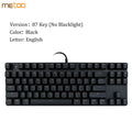 Metoo original gaming keyboard Russian keyboard Mechanical Keyboard 104 keys usb Wired keyboard blue/red/black switch Keyboard