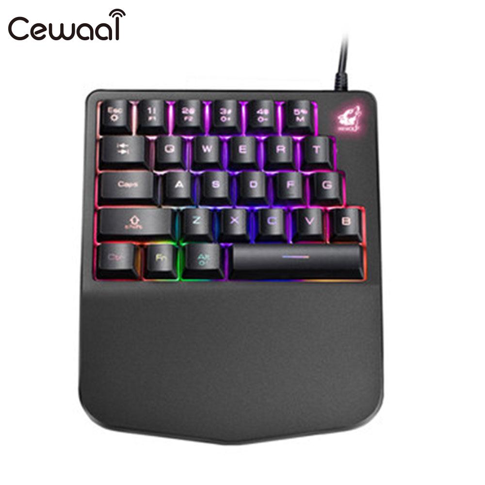 Delicate One-Hand Keyboard Esport 28 KEYS Wired Keyboard Computer Durable Game Keyboard Keyboard for Windows