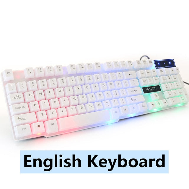 iMice Gaming Keyboard 104 Keycaps Backlit Keyboard Gamer Wired USB Computer keyboard English Russian Keyboards for Desktop